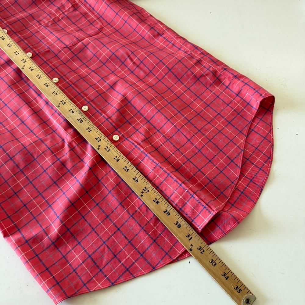 Brooks Brothers 346 Pink & Blue Plaid NI Casual Button Down Shirt Mens Small - Picture 6 of 6